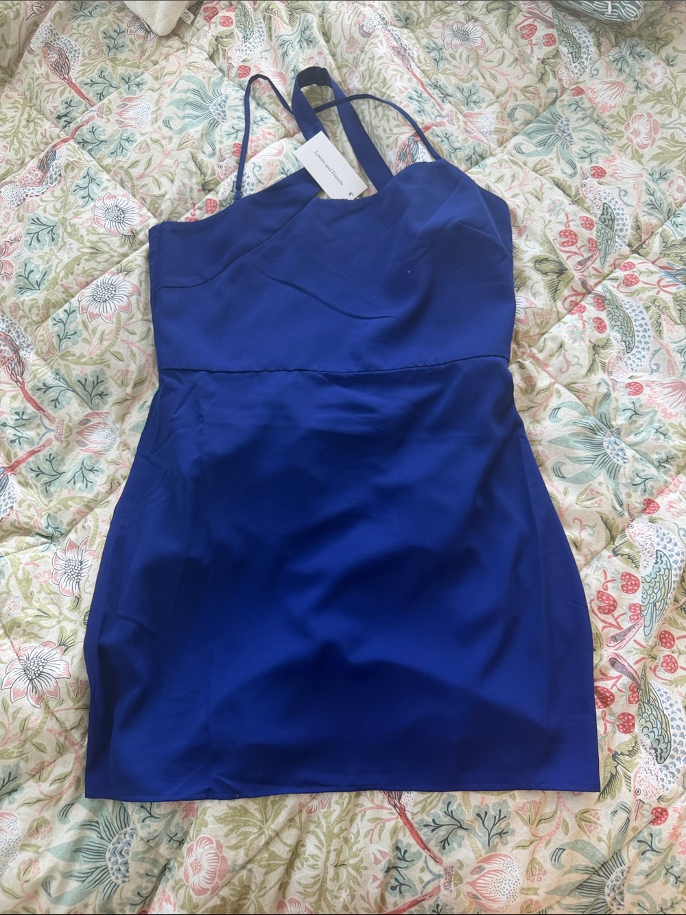 Lovers + Friends Royal Blue Spaghetti-Strap Mini Dress